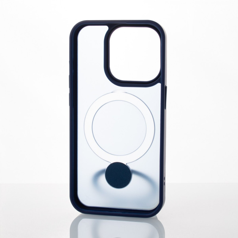 Силіконовий чохол MagSafe 360 для телефону iPhone 15 Pro темно-синій