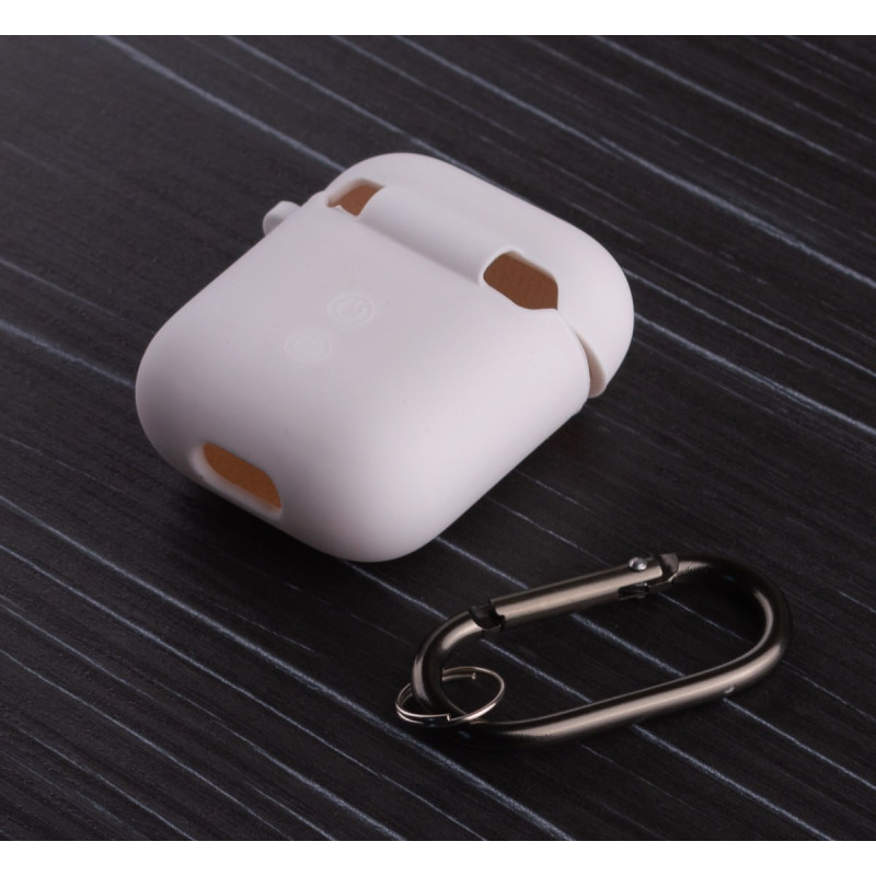 Силіконовий чохол для навушників Airpods 1/2 SOFT+Fiber білий