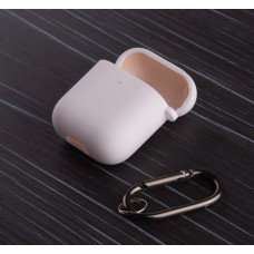 Силіконовий чохол для навушників Airpods 1/2 SOFT+Fiber білий