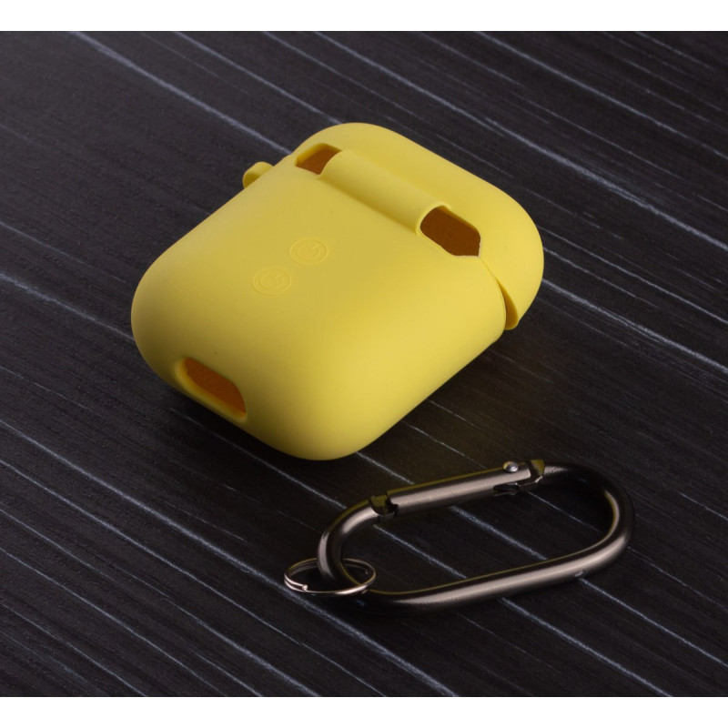Силіконовий чохол для навушників Airpods 1/2 SOFT+Fiber жовтий
