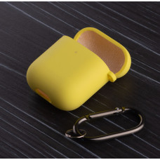 Силіконовий чохол для навушників Airpods 1/2 SOFT+Fiber жовтий