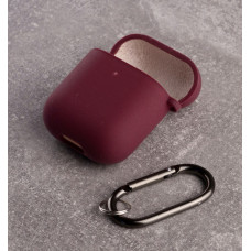 Силіконовий чохол для навушників Airpods 1/2 SOFT+Fiber бордовий