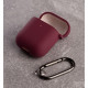 Силіконовий чохол для навушників Airpods 1/2 SOFT+Fiber бордовий