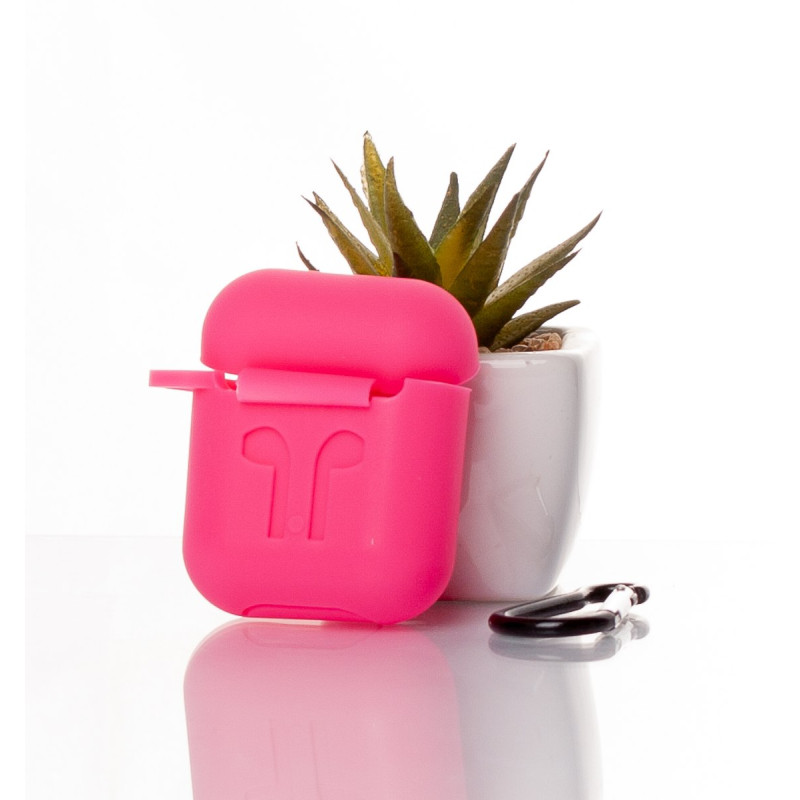 Силіконовий чохол для навушників Airpods 1/2 COLORS малиновий