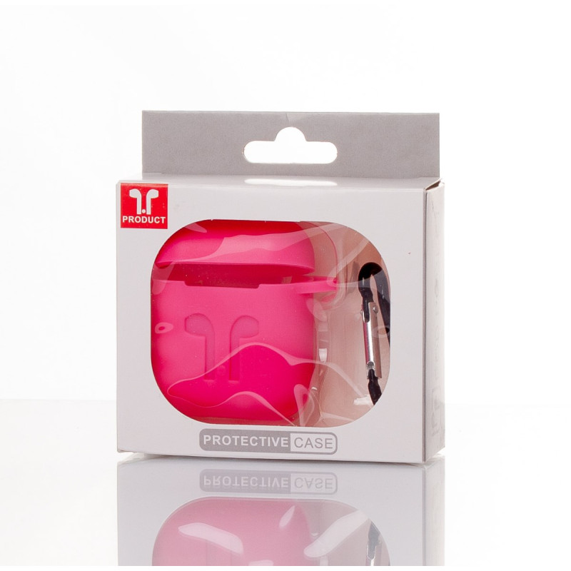 Силіконовий чохол для навушників Airpods 1/2 COLORS малиновий