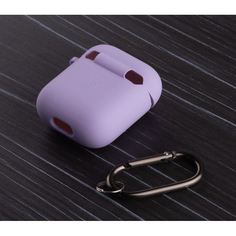Силіконовий чохол для навушників Airpods 1/2 SOFT+Fiber фіалковий
