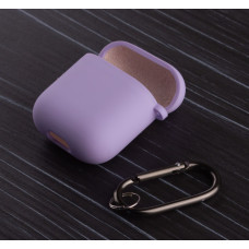 Силіконовий чохол для навушників Airpods 1/2 SOFT+Fiber фіалковий