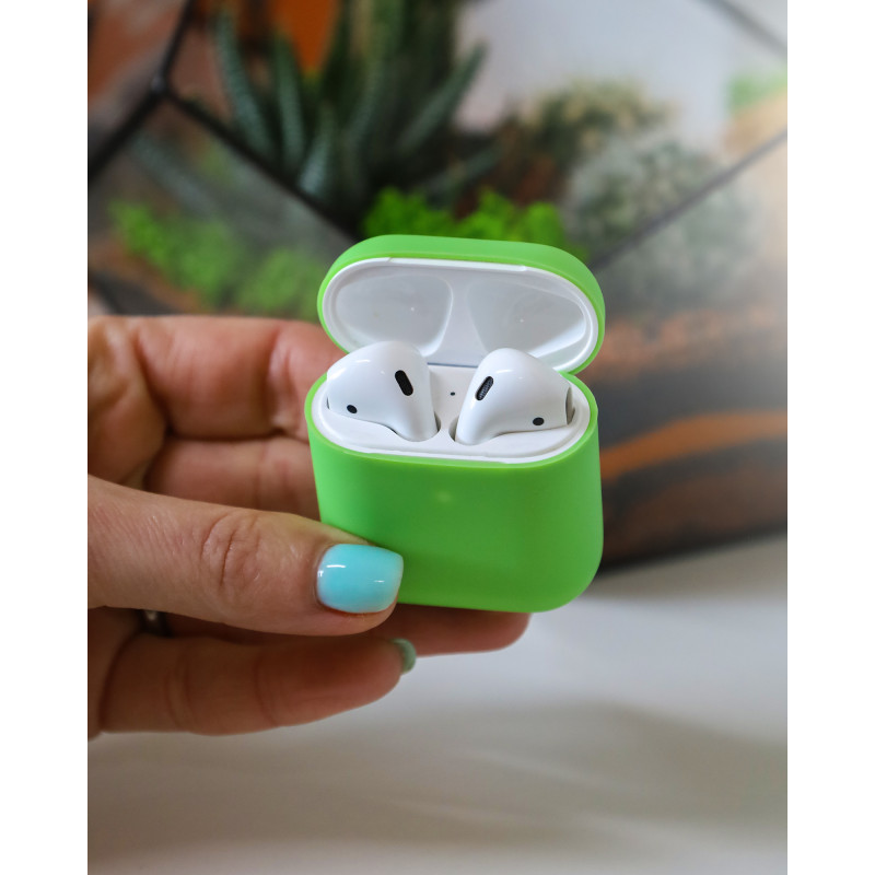 Силіконовий чохол для навушників Airpods 1/2 ULTRA SLIM зелений