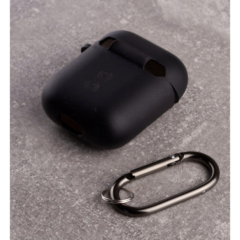 Силіконовий чохол для навушників Airpods 1/2 SOFT+Fiber чорний