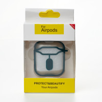 Силіконовий чохол для навушників Airpods 1/2 CIRCUIT темно-зелений