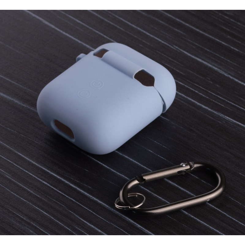 Силіконовий чохол для навушників Airpods 1/2 SOFT+Fiber блакитний