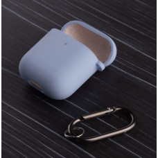Силіконовий чохол для навушників Airpods 1/2 SOFT+Fiber блакитний