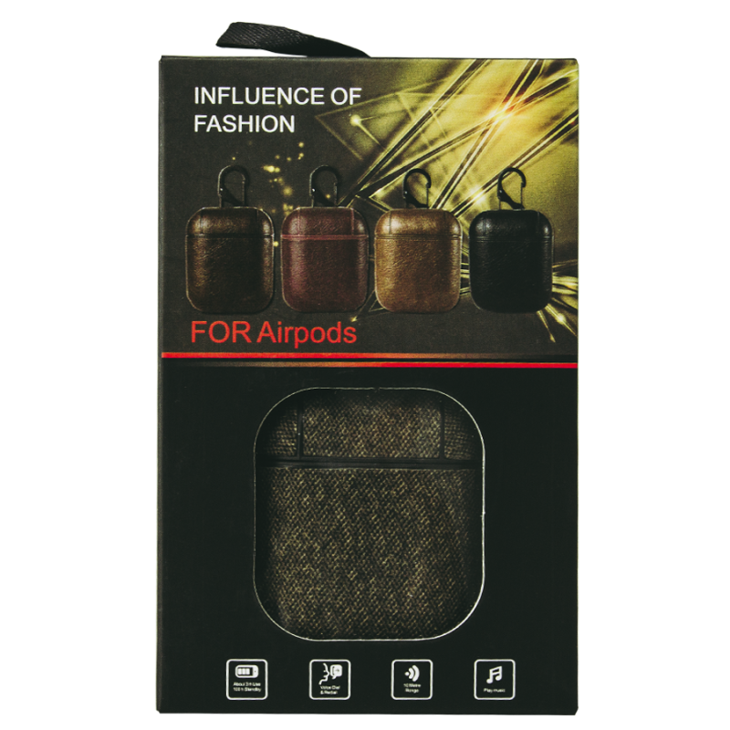 Силіконовий чохол для навушників Airpods 1/2 TEXTILE коричневий