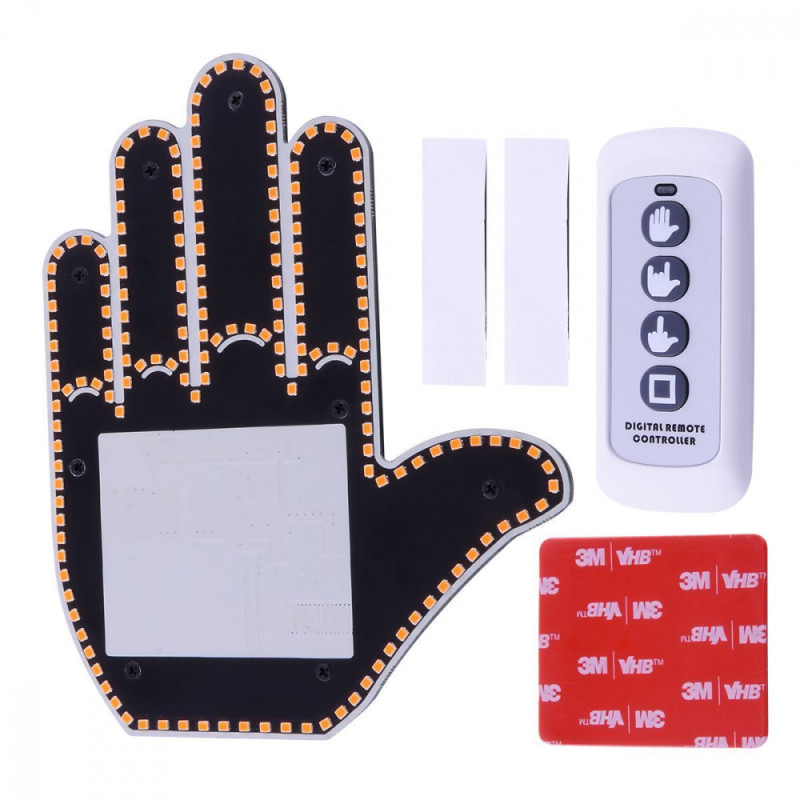 LED Hand на заднє скло автоомобіля (with batteries) black