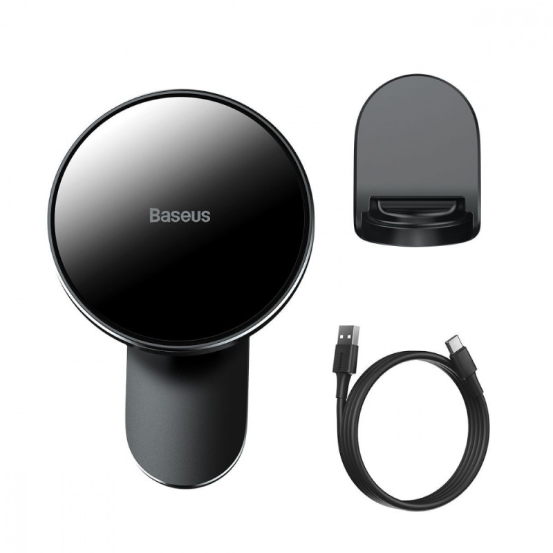 Автомобільний тримач з Бездротовим ЗП Baseus Big Energy 15W black
