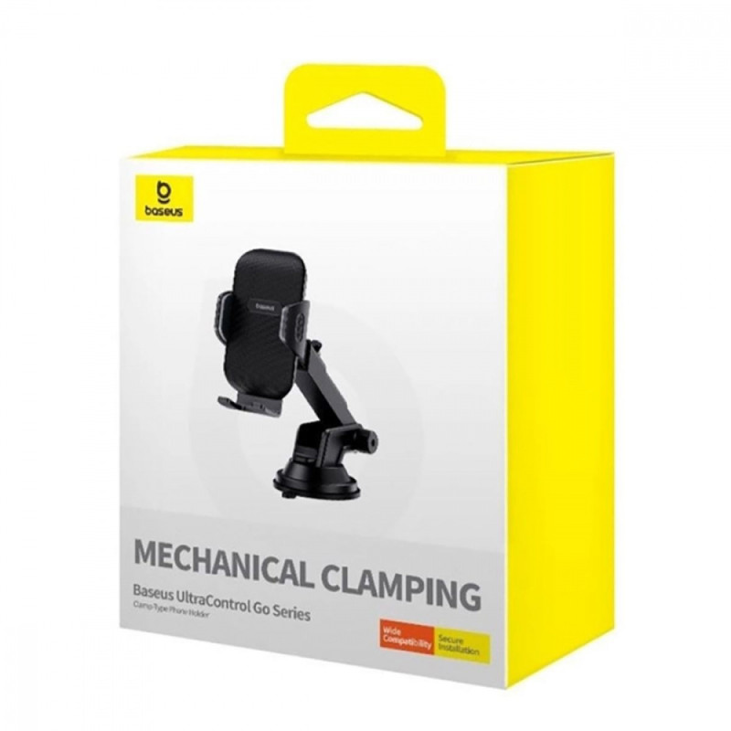 Автомобiльний тримач Baseus UltraControl Go Series Clamp-Type (Suction Cup Version) black