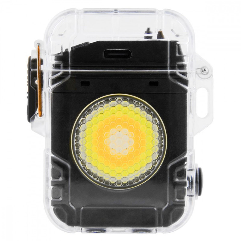 Акумуляторний LED ліхтарик D56-1 з запальничкою black