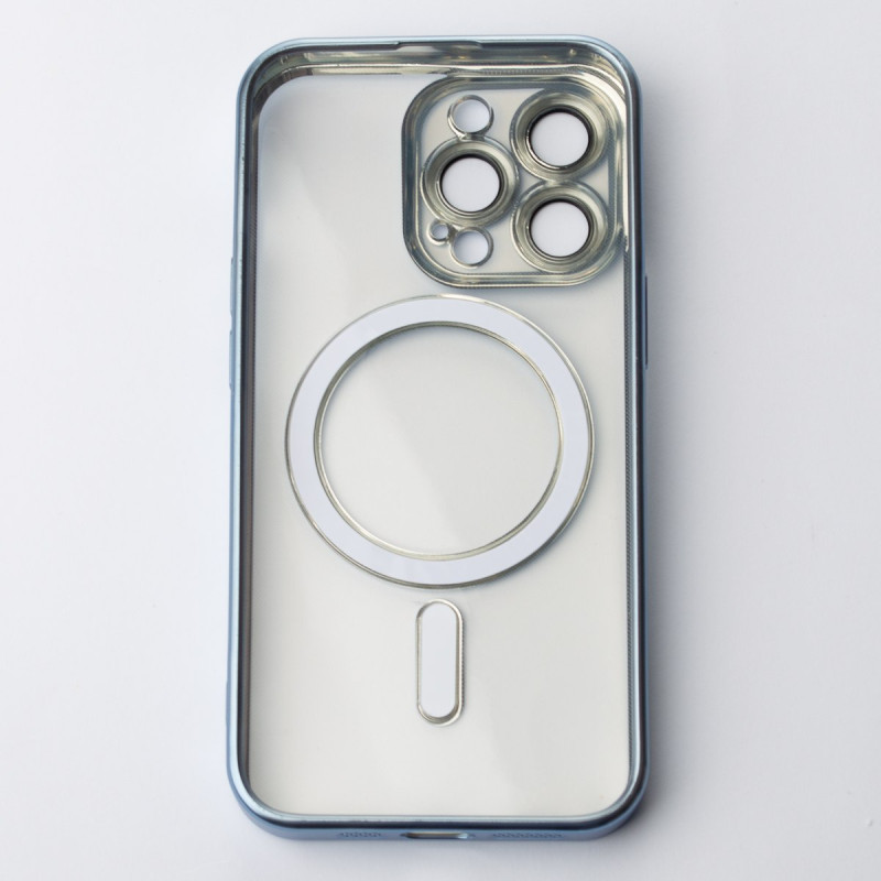 Силіконовий чохол MagSafe SHINING MATTE для телефону iPhone 13 Pro синій