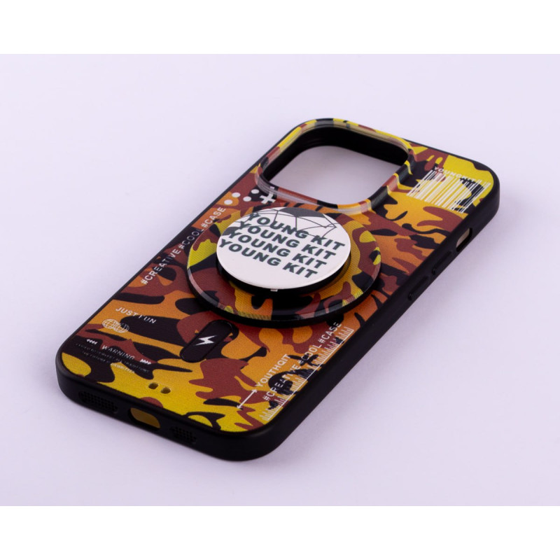 Силіконовий чохол MagSafe Boter"3D" + magsafe PopSocket для телефону iPhone 13 Pro Max 02 military