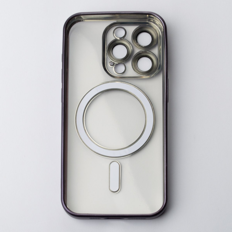 Силіконовий чохол MagSafe SHINING MATTE для телефону iPhone 13 Pro Max темно-фіолетовий