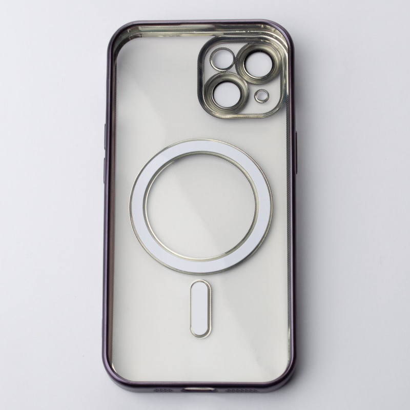 Силіконовий чохол MagSafe SHINING MATTE для телефону iPhone 14 темно-фіолетовий