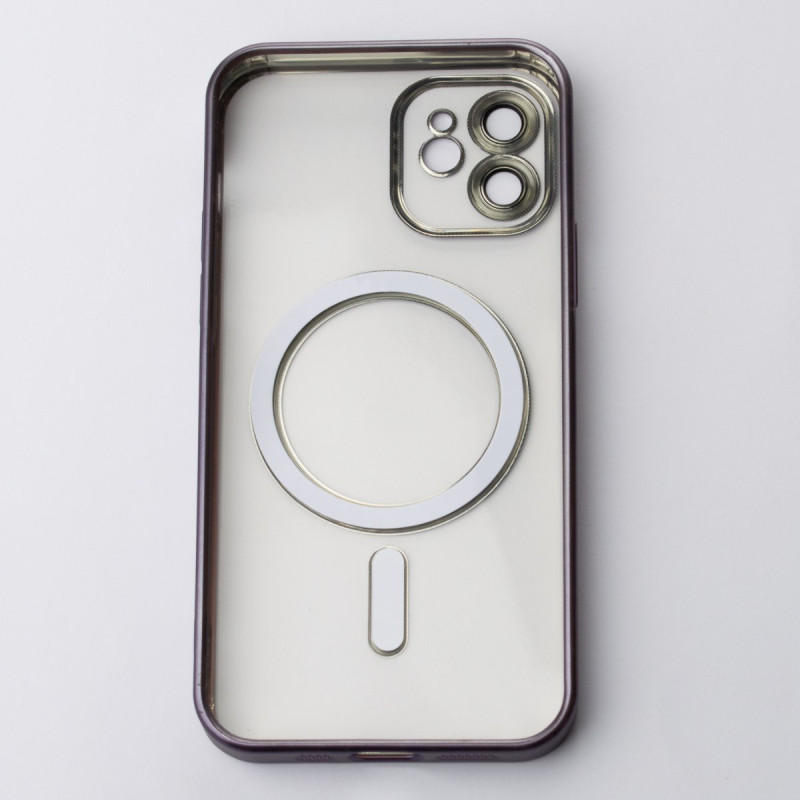 Силіконовий чохол MagSafe SHINING MATTE для телефону iPhone 11 темно-фіолетовий