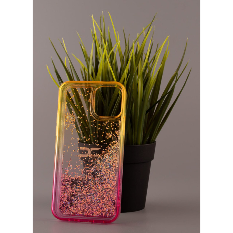 Силіконовий чохол AQUARIUM для iPhone 12 жовтий/рожевий