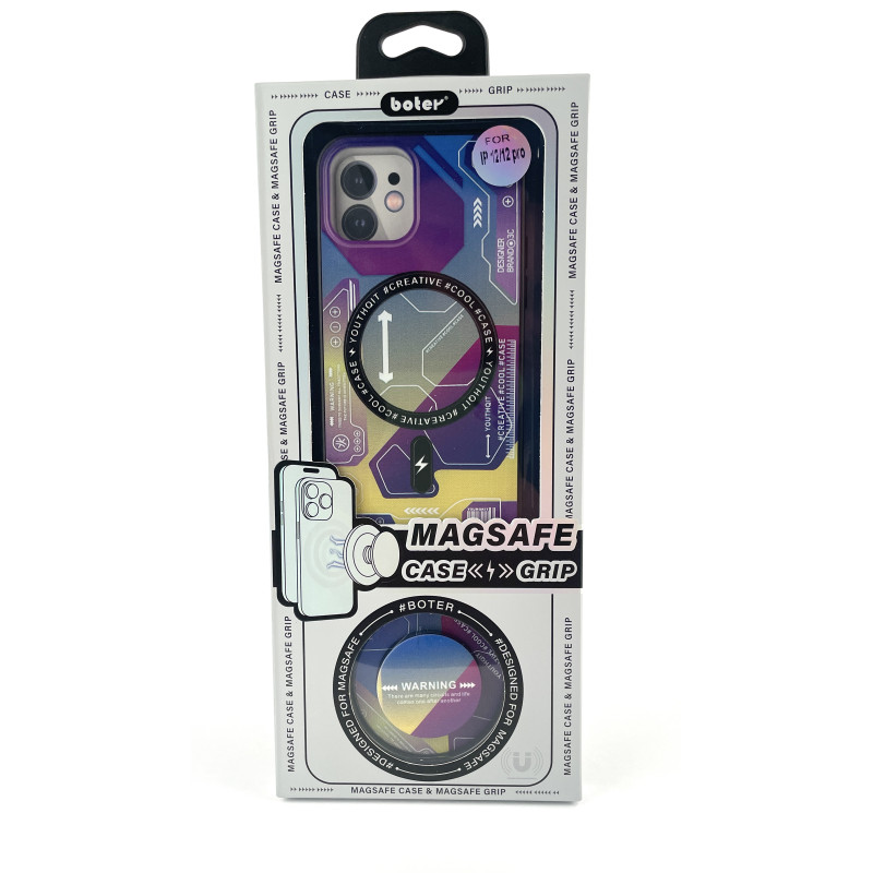 Силіконовий чохол MagSafe Boter"3D" + magsafe PopSocket для телефону iPhone 12 / iPhone 12 Pro 04 abstraction