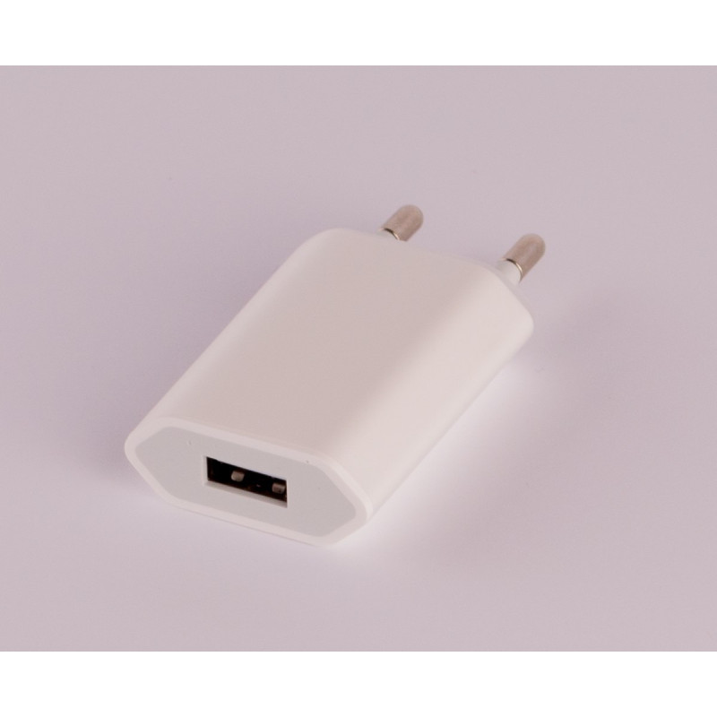 Мережевий зарядний пристрій USB 1.0А прямокутник білий