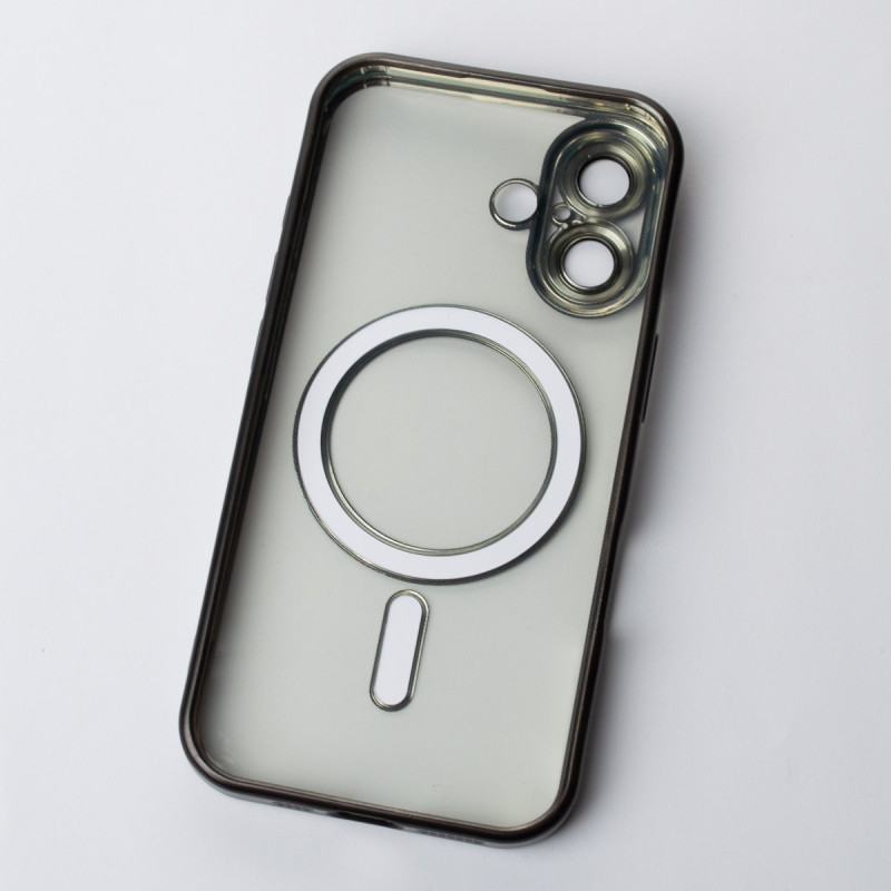 Силіконовий чохол MagSafe SHINING MATTE для телефону iPhone 16 Plus чорний