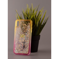 Силіконовий чохол AQUARIUM для iPhone XR жовтий/рожевий