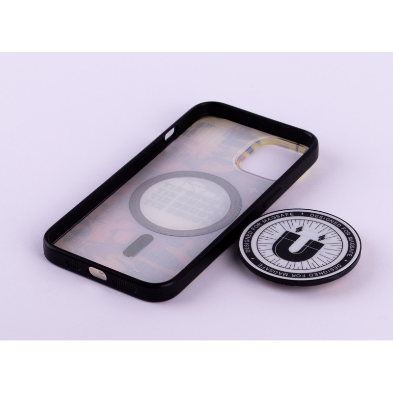 Силіконовий чохол MagSafe Boter"3D" + magsafe PopSocket для телефону iPhone 13 03 microcircuit