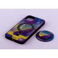 Силіконовий чохол MagSafe Boter"3D" + magsafe PopSocket для телефону iPhone 15 04 abstraction