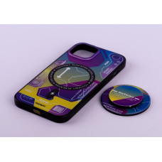 Силіконовий чохол MagSafe Boter"3D" + magsafe PopSocket для телефону iPhone 15 04 abstraction