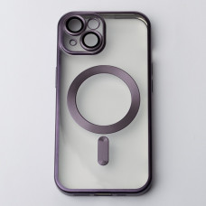 Силіконовий чохол MagSafe SHINING MATTE для телефону iPhone 15 темно-фіолетовий