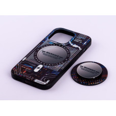 Силіконовий чохол MagSafe Boter"3D" + magsafe PopSocket для телефону iPhone 13 Pro 03 microcircuit