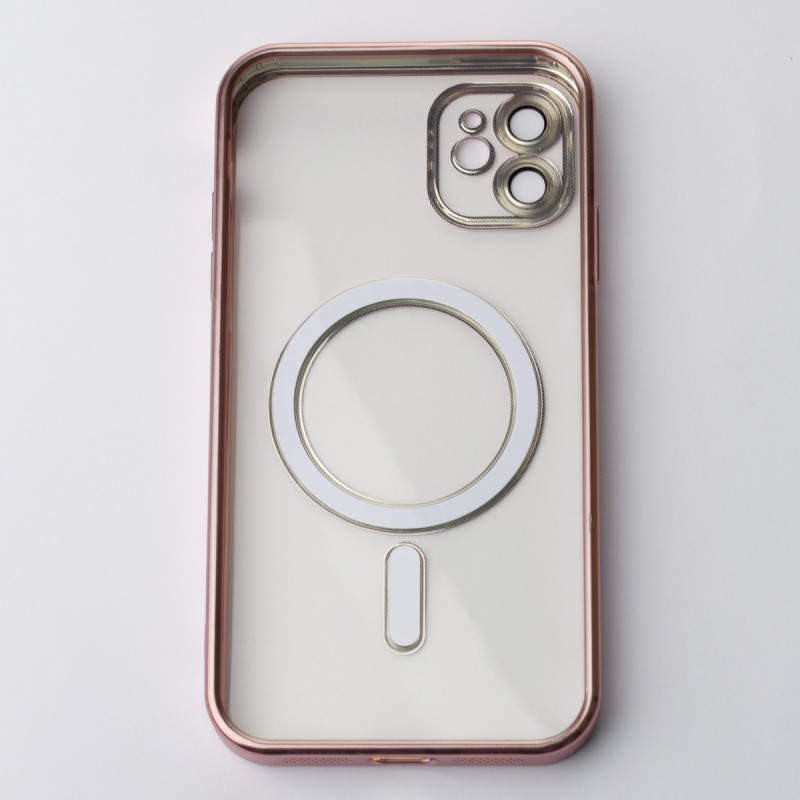 Силіконовий чохол MagSafe SHINING MATTE для телефону iPhone 11 рожевий