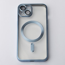 Силіконовий чохол MagSafe SHINING MATTE для телефону iPhone 13 синій
