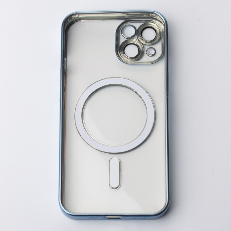 Силіконовий чохол MagSafe SHINING MATTE для телефону iPhone 13 синій