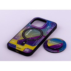 Силіконовий чохол MagSafe Boter"3D" + magsafe PopSocket для телефону iPhone 13 Pro 04 abstraction