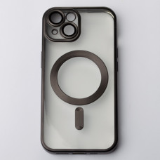 Силіконовий чохол MagSafe SHINING MATTE для телефону iPhone 15 чорний