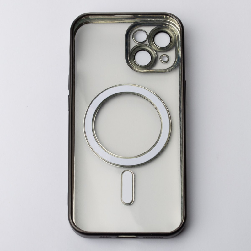 Силіконовий чохол MagSafe SHINING MATTE для телефону iPhone 15 чорний