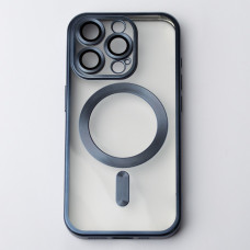 Силіконовий чохол MagSafe SHINING MATTE для телефону iPhone 12 Pro Max темно-синій