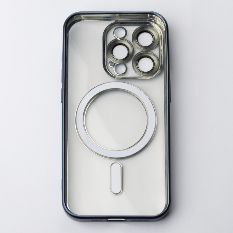 Силіконовий чохол MagSafe SHINING MATTE для телефону iPhone 12 Pro Max темно-синій