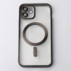 Силіконовий чохол MagSafe SHINING MATTE для телефону iPhone 12 чорний