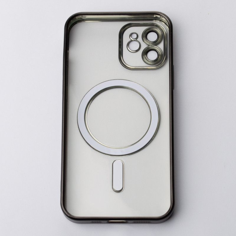 Силіконовий чохол MagSafe SHINING MATTE для телефону iPhone 12 чорний