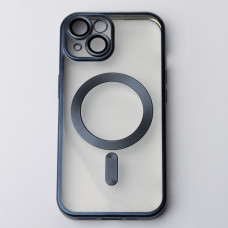 Силіконовий чохол MagSafe SHINING MATTE для телефону iPhone 15 темно-синій