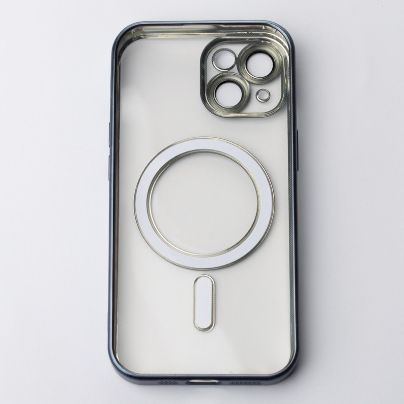 Силіконовий чохол MagSafe SHINING MATTE для телефону iPhone 15 темно-синій
