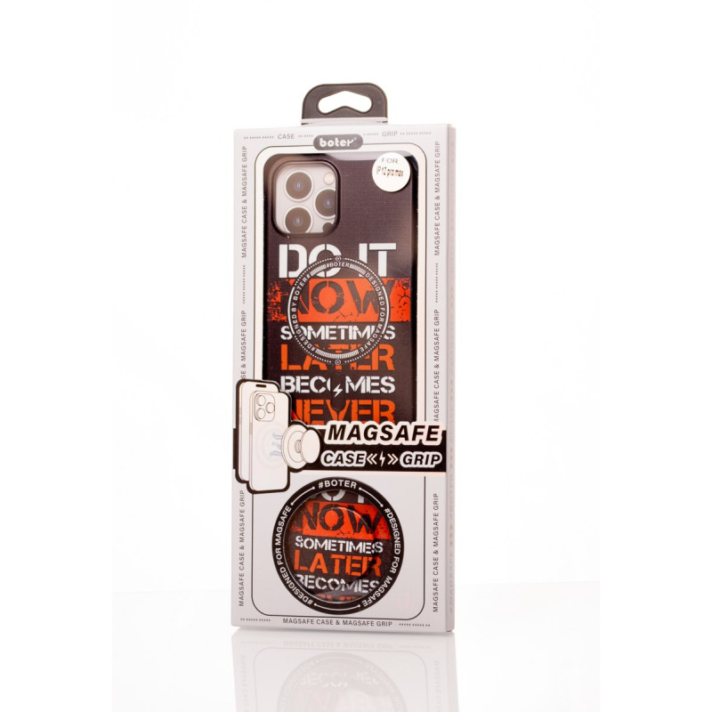 Силіконовий чохол MagSafe Boter"3D" + magsafe PopSocket для телефону iPhone 12 Pro Max 01 DO IT