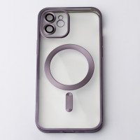 Силіконовий чохол MagSafe SHINING MATTE для телефону iPhone 12 темно-фіолетовий